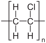 Repeating unit of PVC polymer chain.